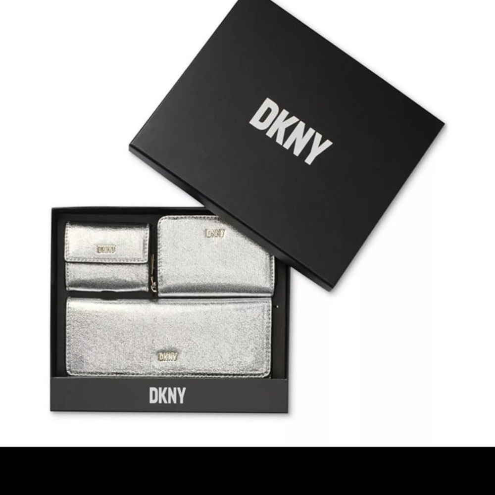 DKNY Women’s Lumen 3 Piece Wallet Set in Gift Box NIB